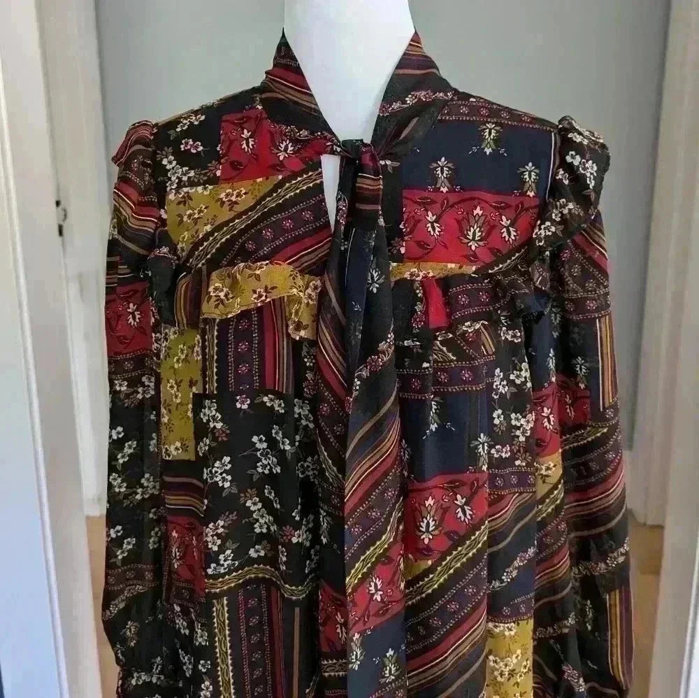 Julia Jordan Chiffon Tunic Dress Size 10 - Picture 5 of 9